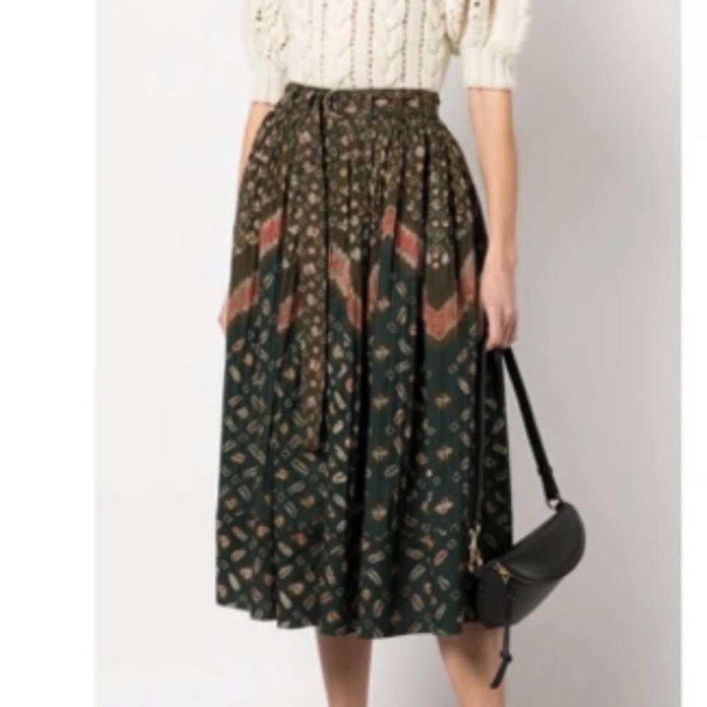 Ulla Johnson Alejandra Cotton Midi Skirt in Jasper Size 6